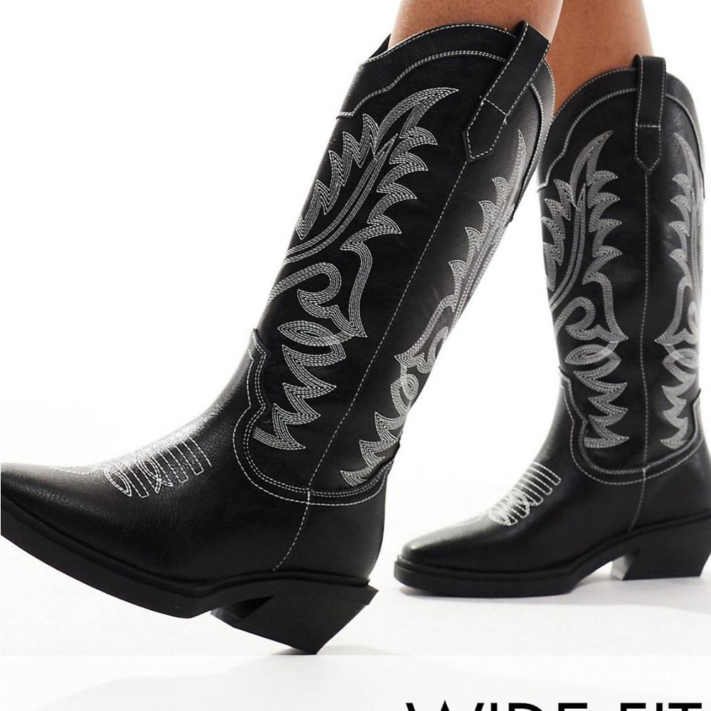 ASOS Wide Fit Cowboy Boots